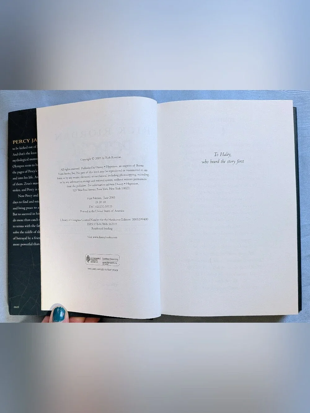 Percy Jackson Lightning Thief Hardcover 1st Edition Rick Riordan 2006 Disney